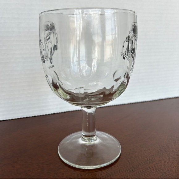 Vintage  "1936 La Salle" Thumbprint Stemmed Goblets Set of 2 Classic Car Barware - Picture 7 of 12